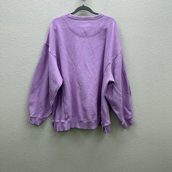 Aerie Chill Cozy Oversized Crew Purple Pullover Sweatshirt Womens size XL NEW - Picture 7 of 9